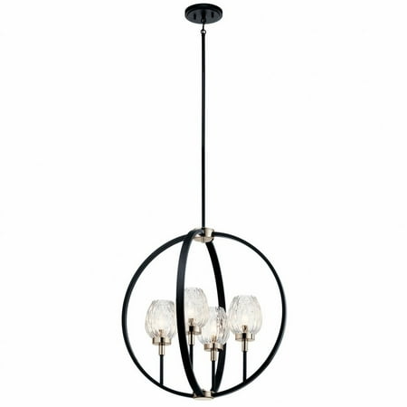 

Mid Century Modern Four Light Chandelier in Black Finish Bailey Street Home 147-Bel-3087299