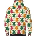 thumbnail image 3 of Bingfone Colorful Frogs Men's Drawstring Hoodie Long Sleeve Pocket Sweatshirts-3X-Large, 3 of 6