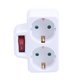 thumbnail image 1 of EeaseMX Enchufe europeo de conversión de 1 a 2 vías, 16 A, 250 V, adaptador de corriente de 2 clavijas con encendido/apagado, para uso doméstico y de viaje (enchufe UE), 1 of 8