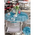 thumbnail image 5 of Outdoor Tablecloth with Umbrella Hole for Patio/Picnic/Party/Camping, Blue Coastal Waterproof Table Cloth Round Cover Washable, Starfish Coral Summer Beach Ocean (Dia 60"), 5 of 8