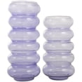 thumbnail image 3 of DecMode 13", 11"H Bubble Purple Glass Vase, Set of 2, 3 of 11