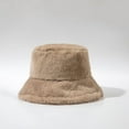 thumbnail image 3 of Clearance! Baberdicy Winter Thick Bucket Warm Hat Bucket Cap Basin Hat for Women Men Solid Color Style Khaki, 3 of 8