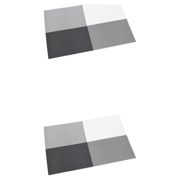 Advancent Manteles individuales tejidos multicolor, posavasos para bebidas con aislamiento de calefacción lavable de estilo Simple, mantel Negro 2piezas