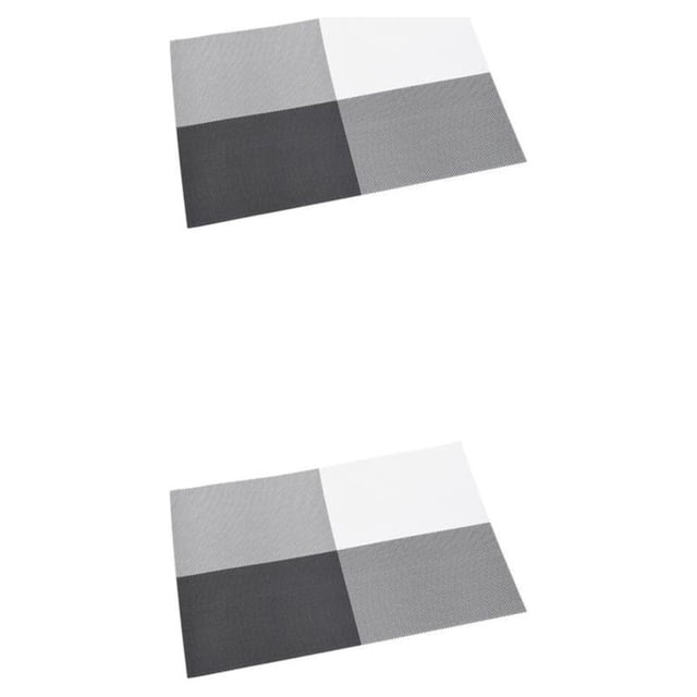 Advancent Manteles individuales tejidos multicolor, posavasos para bebidas con aislamiento de calefacción lavable de estilo Simple, mantel Negro 2piezas