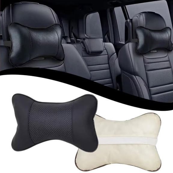 1PCS Car Seat Neck Rest Pillow, Breathable PU Leather Headrest Support for Driving Comfort, Ergonomic Auto Safety Cushion