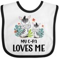 thumbnail image 3 of Inktastic Zebra My G-pa Loves Me Boys or Girls Baby Bib, 3 of 4