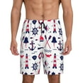 thumbnail image 1 of Balery Sailing Marine Travel Pantalones cortos de pijama de punto de algodón para hombre con cinturilla y bolsillos-XX-Large, 1 of 6