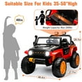 thumbnail image 4 of Wisairt 12V Kids Ride on Truck, Powered Ride on Car w/ Remote Control, 3 Control Modes, Parent Child Co-Driving, Bluetooth, LED Lights (Red), 4 of 11