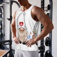 thumbnail image 5 of Uemuo Nurse doctor gnome Pattern Men's Muscle Shirts Sleeveless Dry Fit Gym Workout Tank Top Lightweight Sports Tank Top Beach Tank Top, Loose-fit Sleeveless Shirt-Large, 5 of 7