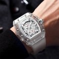 thumbnail image 4 of Transparent Barrel Shaped Hollow Quartz  Watch Men'S Watch Popular, 4 of 10