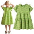 thumbnail image 3 of AJZIOJIRO Toddler Girls Summer Short Sleeve Dress Kids Baby Party Princess Skirt Cartoon Tutu Dance Skirt 2-7Y, 3 of 9
