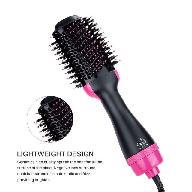 Hot Air Comb 2 in 1 Multifunctional Negative Ion Hair Drying Comb Curler Straight Hair Comb