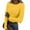 A010-Yellow, variant on Rib Knit Tops for Women Stretch Crew Neck Ribbed Womens Long Sleeve T Shirts Floral Print Jumper Graphic Tees Tops