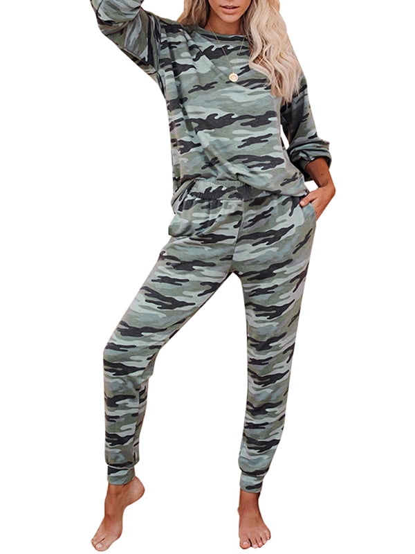 LAPA 2Pcs Womens Tracksuit Set Leopard 
