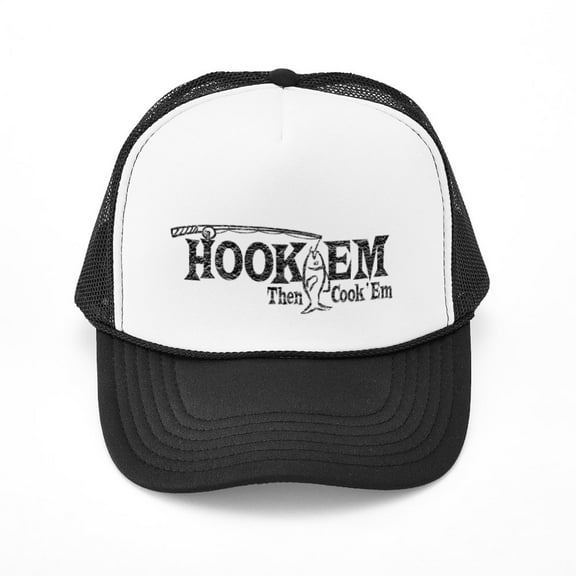 CafePress - Hook'em Then Cook 'Em - Adjustable Unisex Printed Trucker Hat with Mesh Back