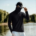 thumbnail image 5 of Men's UPF 50+ Sun Protection Hooded Shirt with Face Cover, Lightweight Long Sleeve Uv Shield Fishing Hoodie Quick Dry Fishing Sun Shirt Black S, 5 of 5