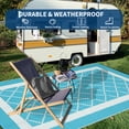 thumbnail image 6 of Garvee Outdoor Rug 9'x12' Waterproof Area Rug for Patios, Reversible Plastic Straw Rug Camping Carpet Mats for RV, Picnic, Backyard, Balcony, Porch, Beach, Light Blue, 6 of 8