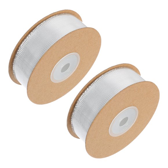 PENIKOKO Silver Decorative Wrapping Ribbon with Metal Wire for Delicate Bouquets and Festival Crafting