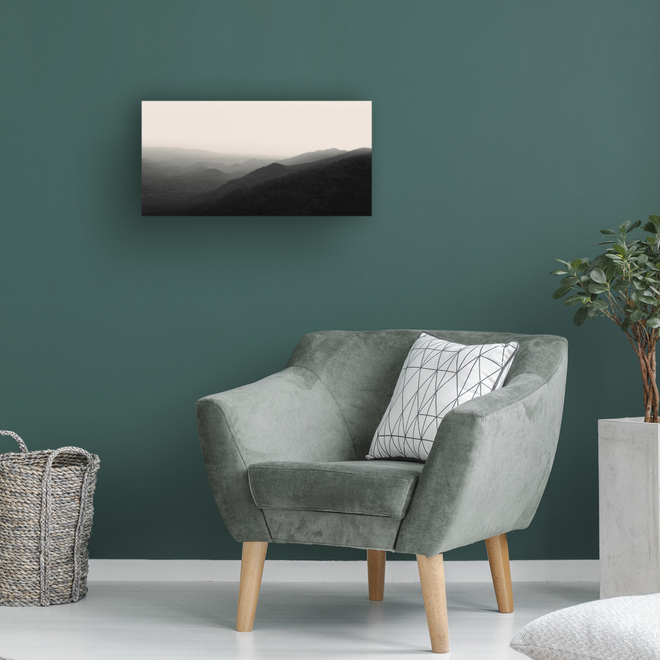 Canvas Wall Art - Nicholas Bell 'Smoky Mountains; Vista No. 2' Wall Art for Living Room, Bedroom, or Office Décor by Trademark Fine Art - 32 x 16 Inches