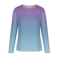thumbnail image 4 of ICHUANYI Clearance Fashion Women's Round-Neck Sleeve Print Casual T-shirt Blouse(Blue, XL) ICHUANYI WER2023081508864, 4 of 5