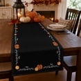 thumbnail image 5 of Qjidjing Halloween Thanksgiving Table Runner, Pumpkin Harvest Runner, Printed Fabric, Seasonal Pattern, Dining Table, Kitchen, Family Dining Area, 5 of 8
