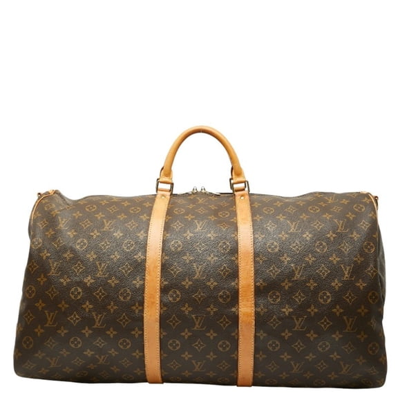 Pre-Owned Louis Vuitton Monogram Keepall Bandouliere 60 Boston Bag M41412 Brown Leather Women's...