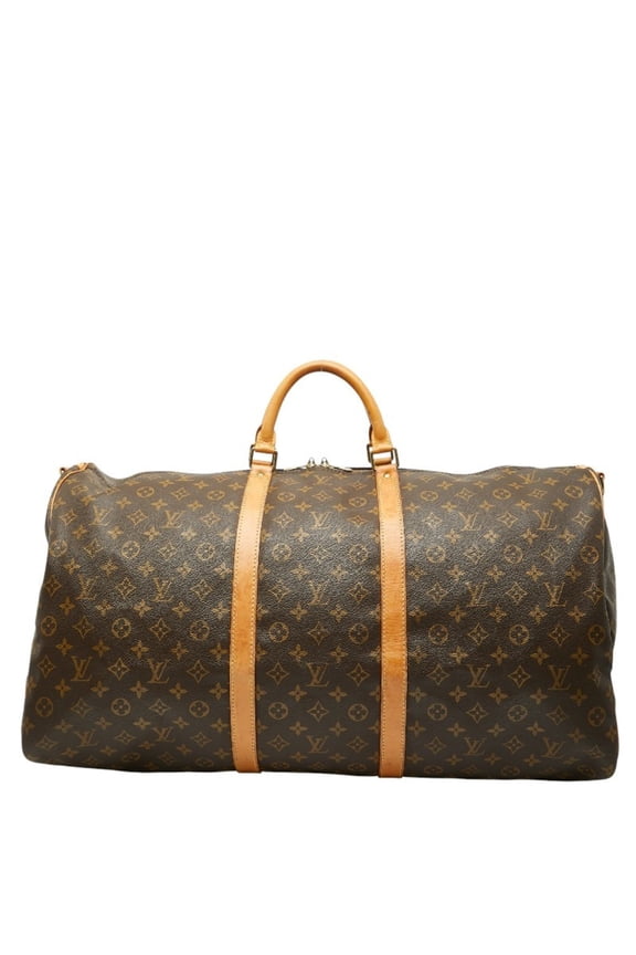 Pre-Owned Louis Vuitton Monogram Keepall Bandouliere 60 Boston Bag M41412 Brown... (Fair)