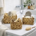 thumbnail image 2 of Rectangular Braided Water Hyacinth Baskets With Handles Natural Set of 3, 2 of 6
