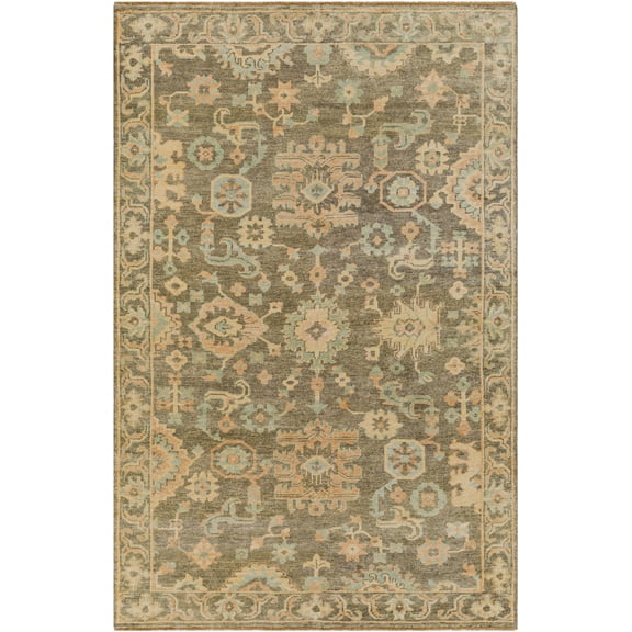 Hauteloom Asotin Wool Living Room, Bedroom Area Rug - Traditional - Burnt Orange, Charcoal, Mustard - 3'6" x 5'6"