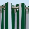 thumbnail image 2 of Outdoor Decor Coastal Stripe UV Protected Printed Top Panel With 8 Gun Metal Grommets - 50x108", Irish Green, 2 of 3