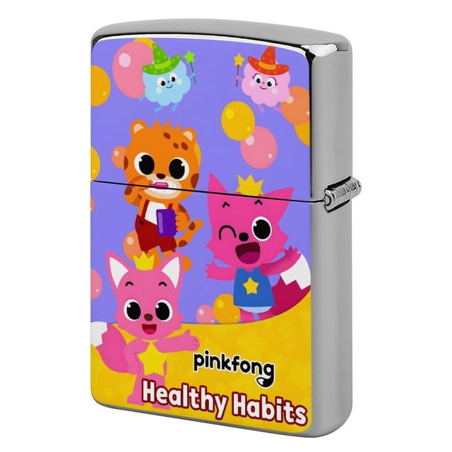 PINKFONG-theme Copper Metal Lighter Shell, Premium Replacement Refillable Lighter Case with Durable Metal Construction, Compatible with Zippo and Most Standard Lighter Models