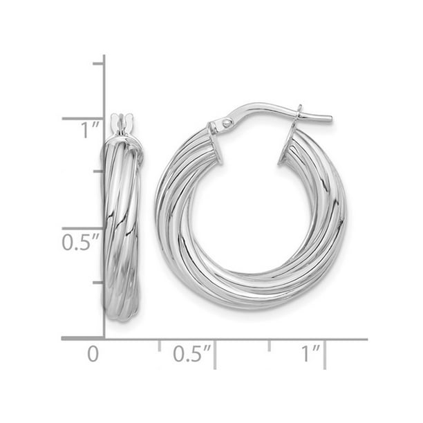 White gold shop hoop earrings walmart