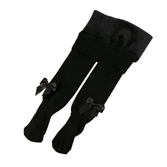 YunPes Baby Girls Tights Cable Knit Leggings Fall Winter Soft Warm Girls' Cute Bow Pantyhose Thick Thermal Socks Toddler Kids Pants
