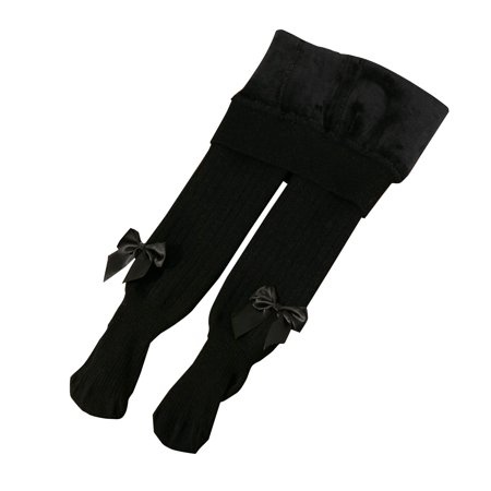 YunPes Baby Girls Tights Cable Knit Leggings Fall Winter Soft Warm Girls Cute Bow Pantyhose Thick Thermal Socks Toddler Kids Pants