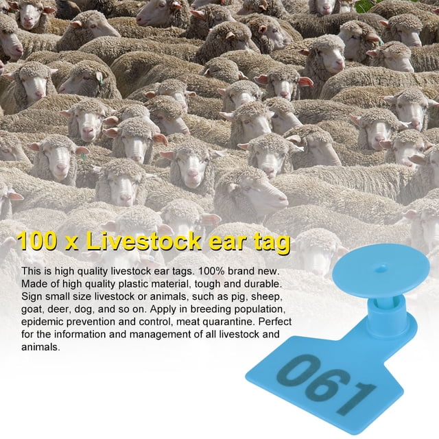 Livestock Ear Tag Animal Tag Ear Tag For Pig 1-100 Number Plastic Livestock Ear Tag Animal Tag For Goat Sheep Pig