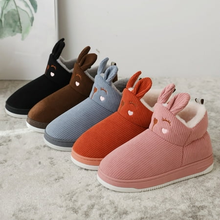 

Cathalem Womens Winter Hiking Boots Women s Winter Cotton Shoes Thickened Velvet Cotton Slippers Cartoon Cute Warm Women s Boots Brown 6