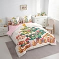 thumbnail image 2 of Manfei Cute Santa Claus 7-Piece Twin Bedding Sets,Kawaii Christmas Tree Bedding Comforter Set,Cartoon Gingerbread House Sheet Sets For Girls,Ultra Soft Home Decor Reversible, 2 of 7