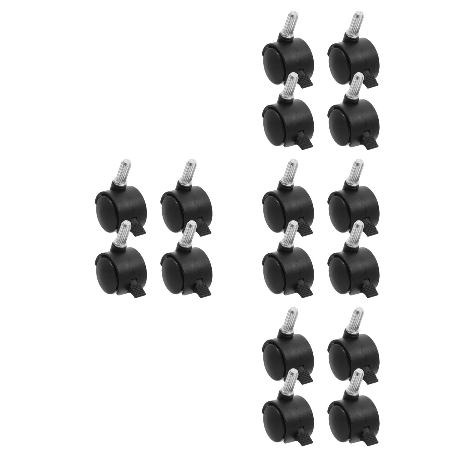 ADDHAT  PU Swivel Caster Wheels with Locking Brakes for Chair Use Black Heavy Duty