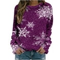 thumbnail image 2 of EGNMCR Noël Sweatshirt Mode Haut à Col Rond Imprimé pour Femmes Manches Longues Blouse Confortable Sweatshirt, 2 of 5