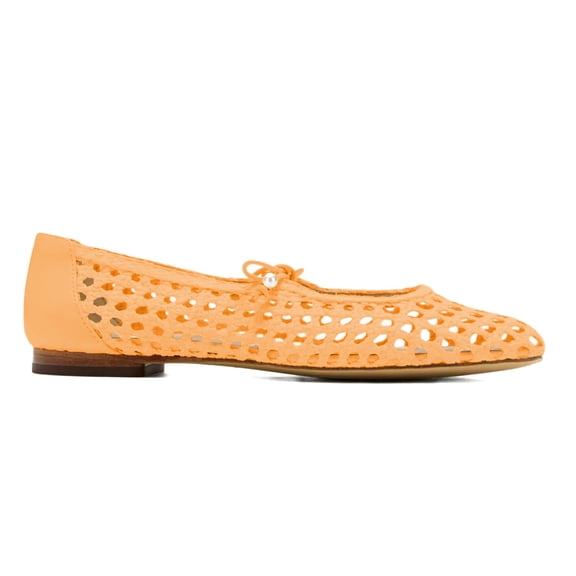 XYD Women Comfy Closed Round Toe Braided Ballet Flats Slip on Bowtie Ballerina Shoes for Dancing Ballroom Daily Size 7 Orange