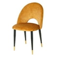 thumbnail image 6 of Set of 2 Dining Chairs with Curved Back, Linen Upholstered Chairs with Padded Seat and Metal Legs, Modern Accent Chairs for Kitchen Offices Living Rooms, Dark Yellow, 6 of 7