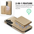 thumbnail image 2 of Dteck for Samsung Galaxy S24 FE Detachable Wallet Card PU Leather Magnetic Flip Cover RFID Blocking Card Holder Stand Compatible with Magsafe Accessory Phone Case, Desertgold, 2 of 6