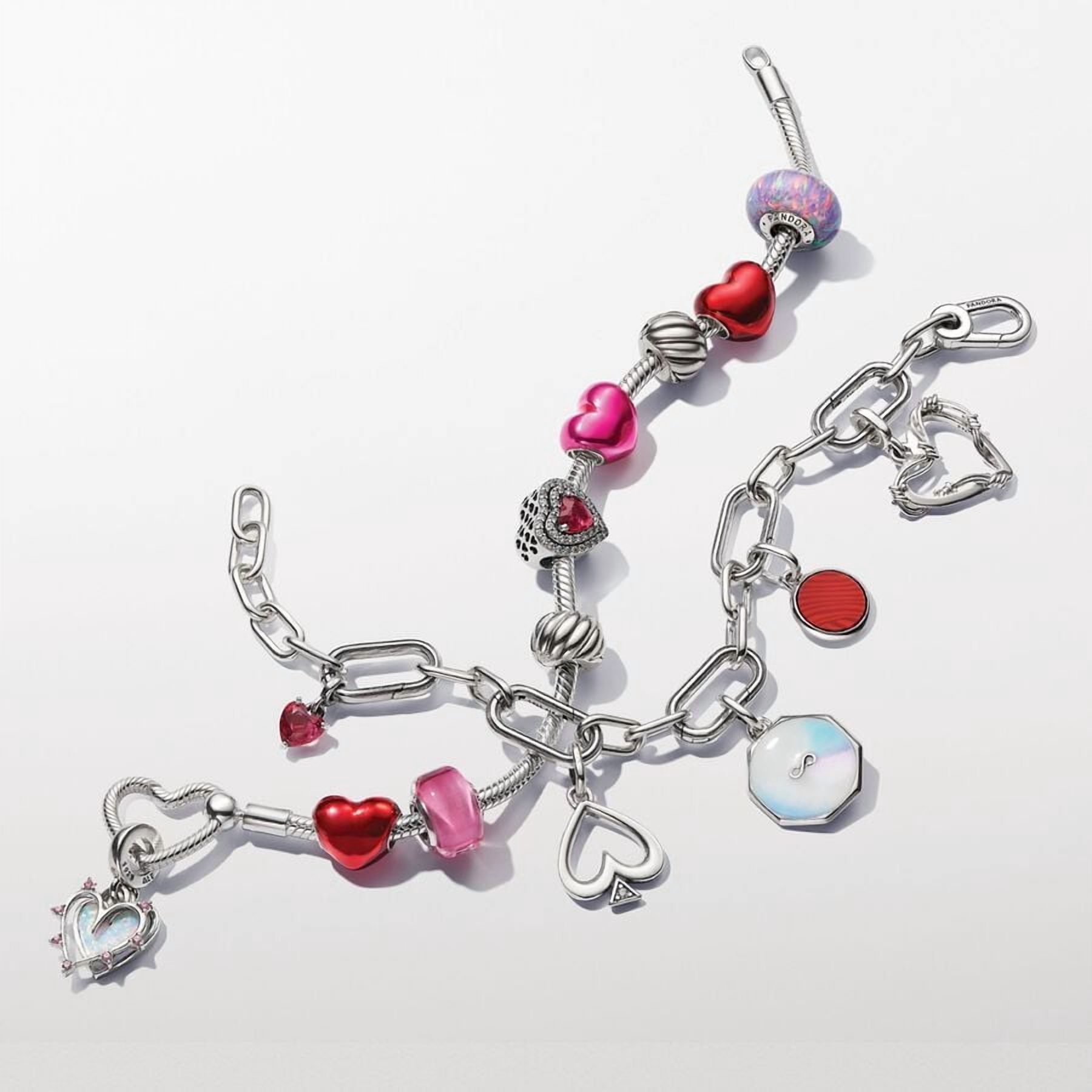 PANDORA Jewelry Moments Heart Closure Snake Chain Bracelet 7.9