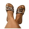thumbnail image 3 of Zunfeo Women's Slide Sandals- Fashion Casual New Style Open Toe Summer Flat Slide Sandals #812 Brown-9.5-10, 3 of 5