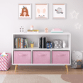 thumbnail image 4 of Kids Collapsible Fabric Drawer Bookcase   White Pink Children's Book Display & Toy Storage Cabinet Organizer, 4 of 10