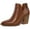 Brown, variant on Pennysue Women's Middle Heel Ankle Booties Light Brown Thick Heeled Stacked Short Boots Size 7.5M