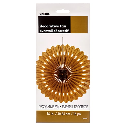 Unique Industries Gold 16" Flower Shaped Tissue Paper Hanging Pom Poms