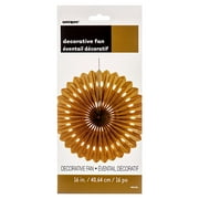 Unique Industries Gold 16" Flower Shaped Tissue Paper Hanging Pom Poms