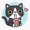 1pcs, variant on Black Tuxedo Cat Bubble Tea Sticker