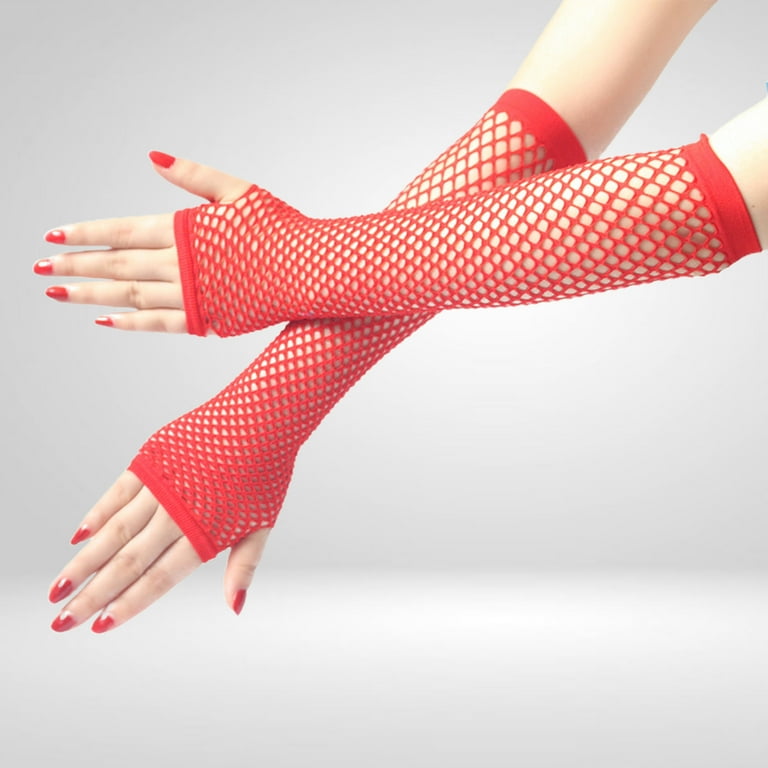 Travelwant 80s Fishnet Gloves for Women and Girls in Theme Party